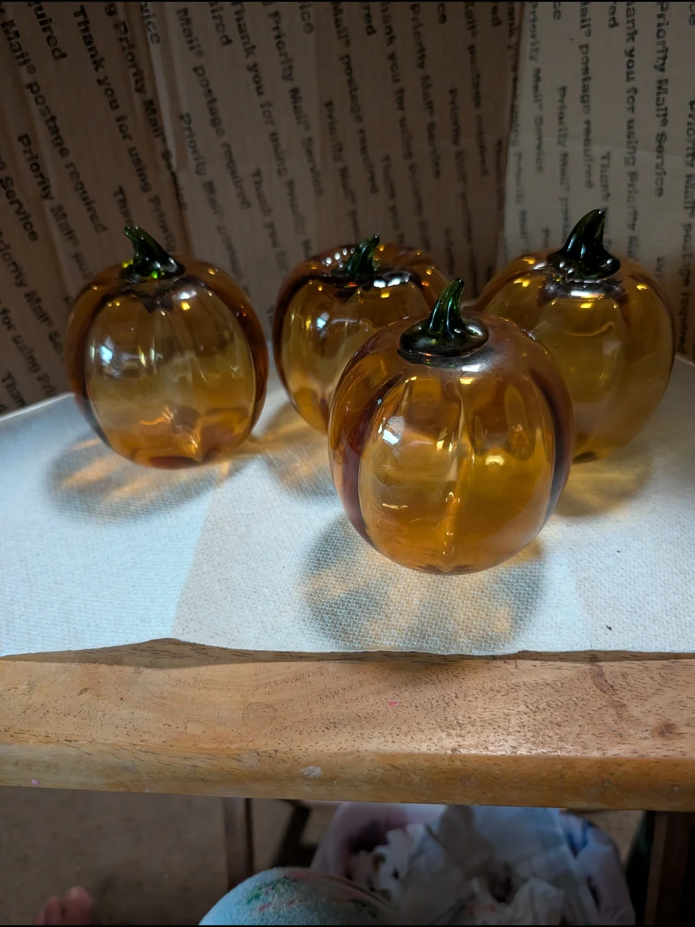 Blenco MCM Vintage Amber Glass Pumpkin Décor Set - Home Accents